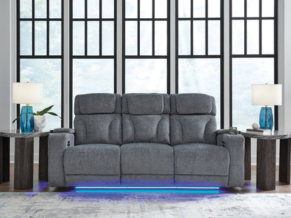 Studio Cave - Steel - Power Reclining Sofa - Hornell Furniture Outlet