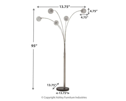 Winter - Silver Finish - Metal Arc Lamp - Hornell Furniture Outlet