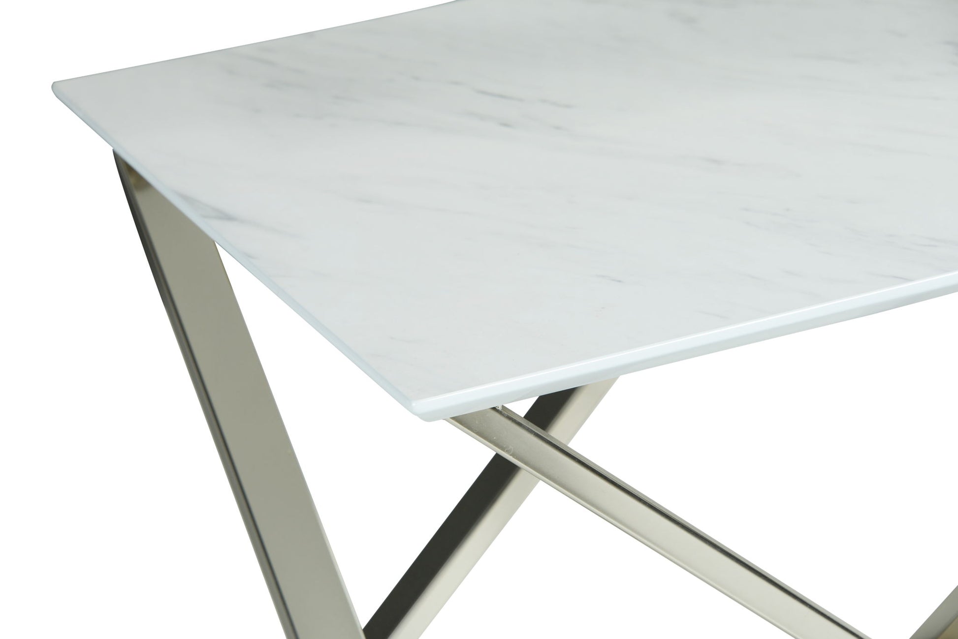 Zurich - End Table With Faux White Marble Top - White - Hornell Furniture Outlet