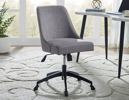 Kinsley - Swivel Upholstered Desk Chair - Dark Gray - Hornell Furniture Outlet