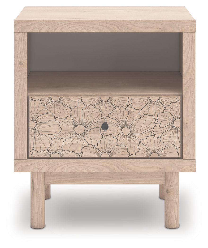 Arloster - Tan - One Drawer Night Stand - Hornell Furniture Outlet