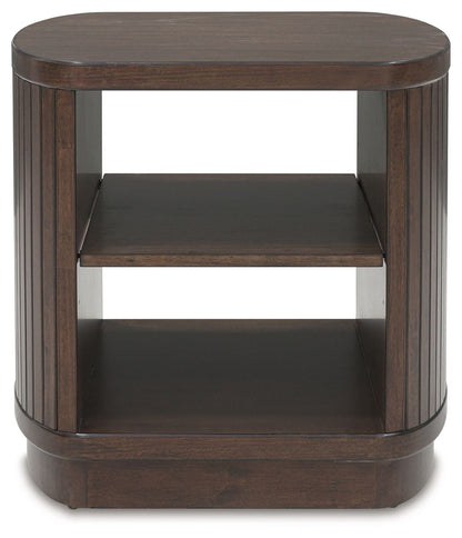Korestone - Dark Brown - Square End Table - Hornell Furniture Outlet