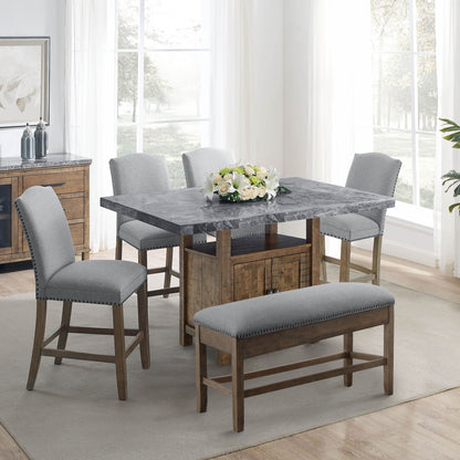 Grayson - Counter Dining Set - Distressed Wood Base - Hornell Furniture Outlet
