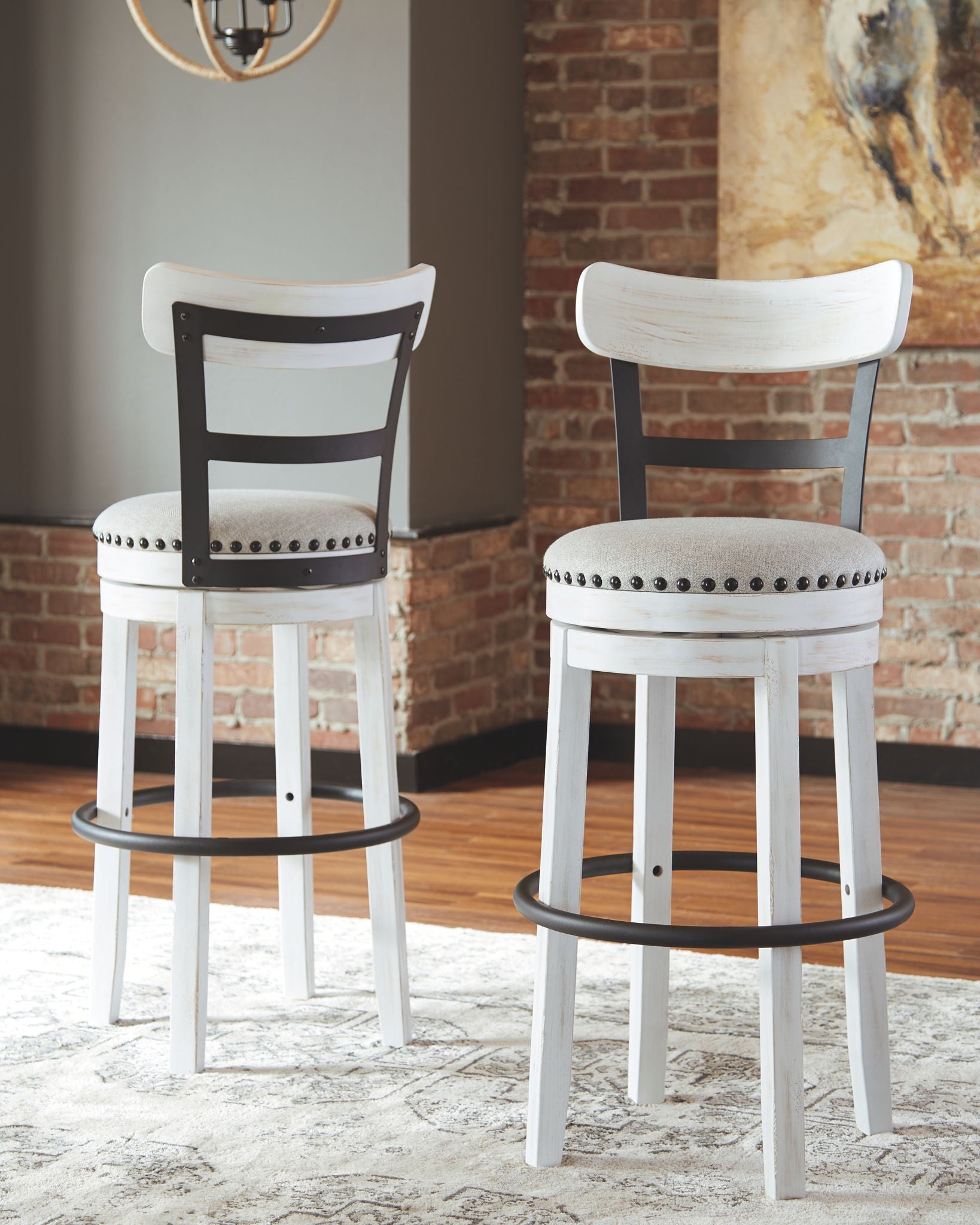 Valebeck - Tall Upholstered Swivel Barstool - Hornell Furniture Outlet