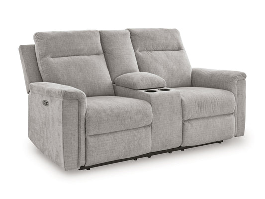 Barnsana - Dbl Power Reclining Loveseat With Console - Hornell Furniture Outlet