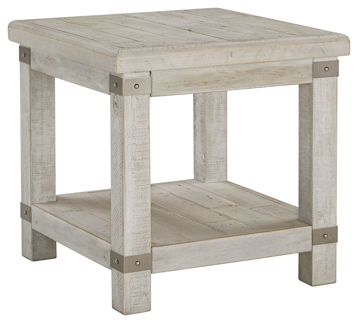Carynhurst - White Wash Gray - Rectangular End Table - Hornell Furniture Outlet