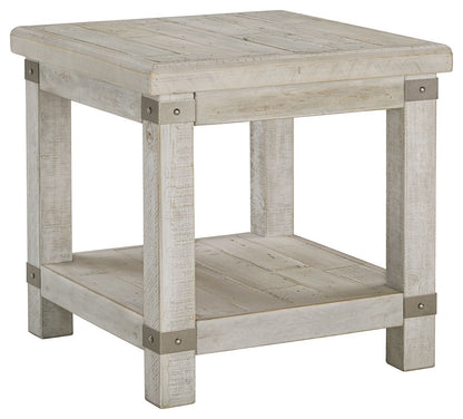 Carynhurst - White Wash Gray - Rectangular End Table - Hornell Furniture Outlet