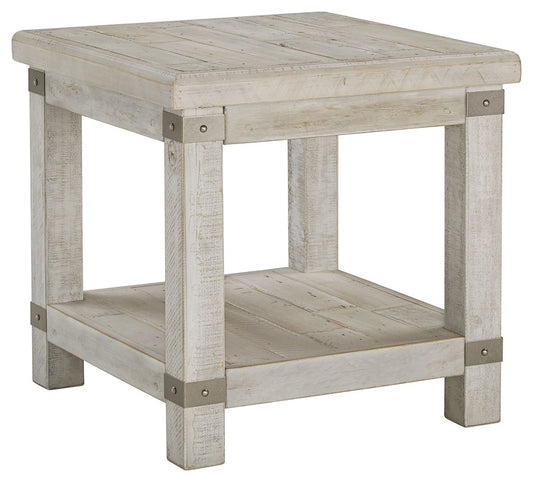 Carynhurst - White Wash Gray - Rectangular End Table - Hornell Furniture Outlet