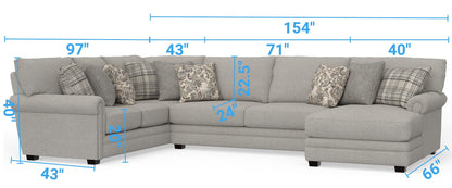Livingston - Sectional With Comfort Coil Seating And Accent Pillows Included - Hornell Furniture Outlet