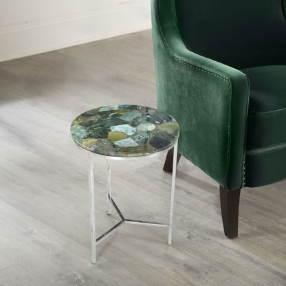 Foster - Jaspe Top Chairside Table - Green - Hornell Furniture Outlet
