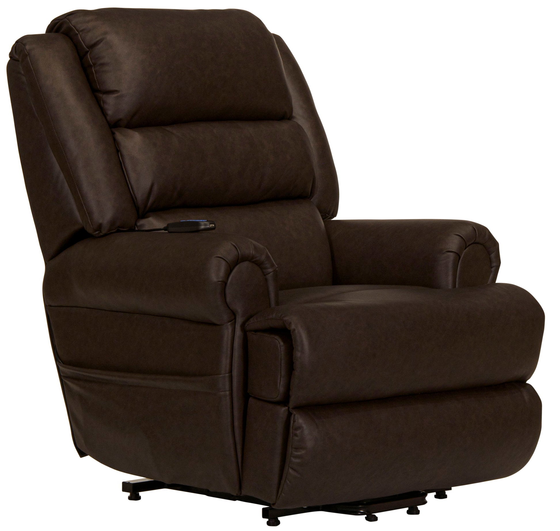 Muncy - Power Lift Chaise Recliner With Dual Motor & Zero Gravity - Walnut - Hornell Furniture Outlet