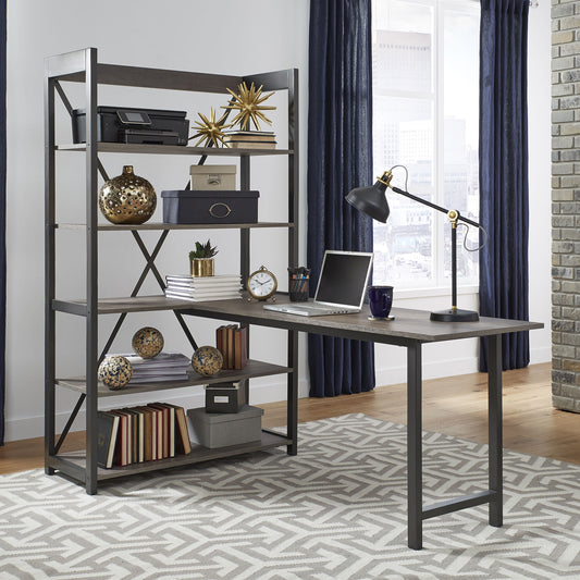 Tanners Creek - 2 Piece Home Office Set (Desk And Bookcase) - Dark Gray - Hornell Furniture Outlet