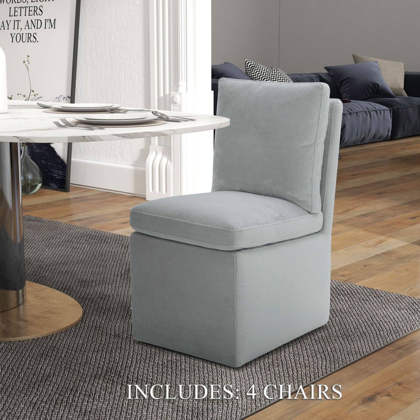 Accent Dining - Accent Dining Chairs With Casters (Set of 4) - Hornell Furniture Outlet