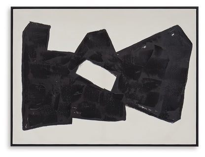 Garviery - Black / Cream - Wall Art - Hornell Furniture Outlet