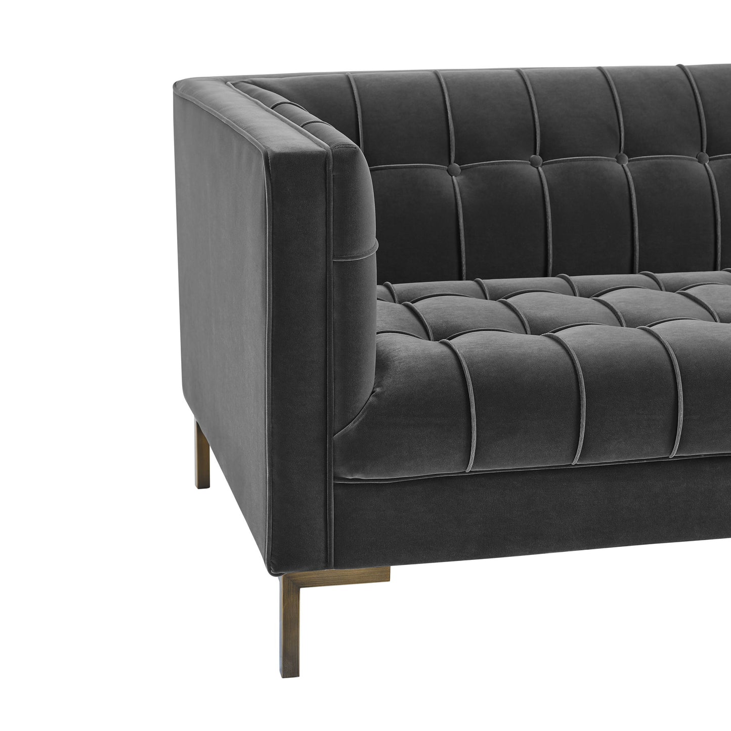 Isaac - Stitch Velvet Loveseat - Hornell Furniture Outlet