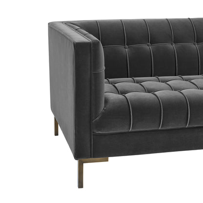Isaac - Stitch Velvet Loveseat - Hornell Furniture Outlet