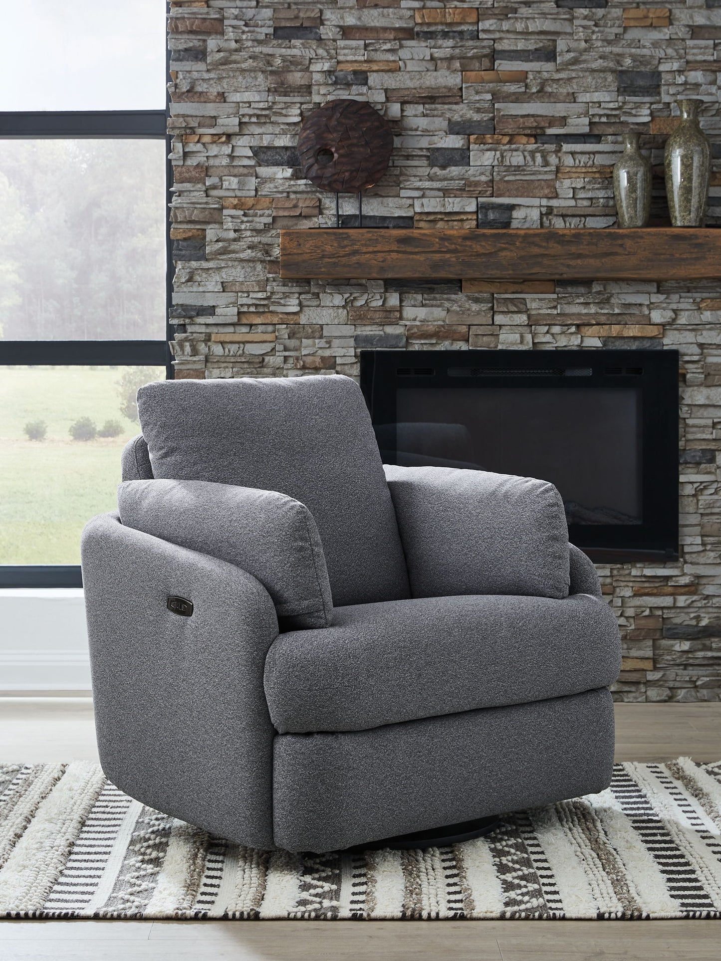 Alainmont Next - Gen Nuvella - Swivel Power Recliner - Hornell Furniture Outlet