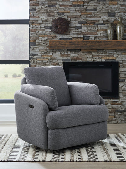 Alainmont Next - Gen Nuvella - Swivel Power Recliner - Hornell Furniture Outlet