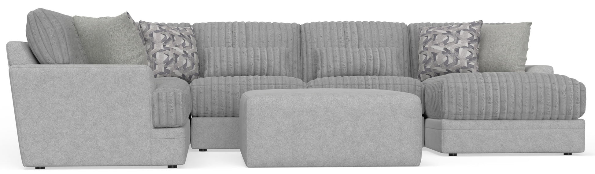 Titan - Sectional With Comfort Coil Seating, Cocktail Ottoman And Accent Pillows Included - Hornell Furniture Outlet
