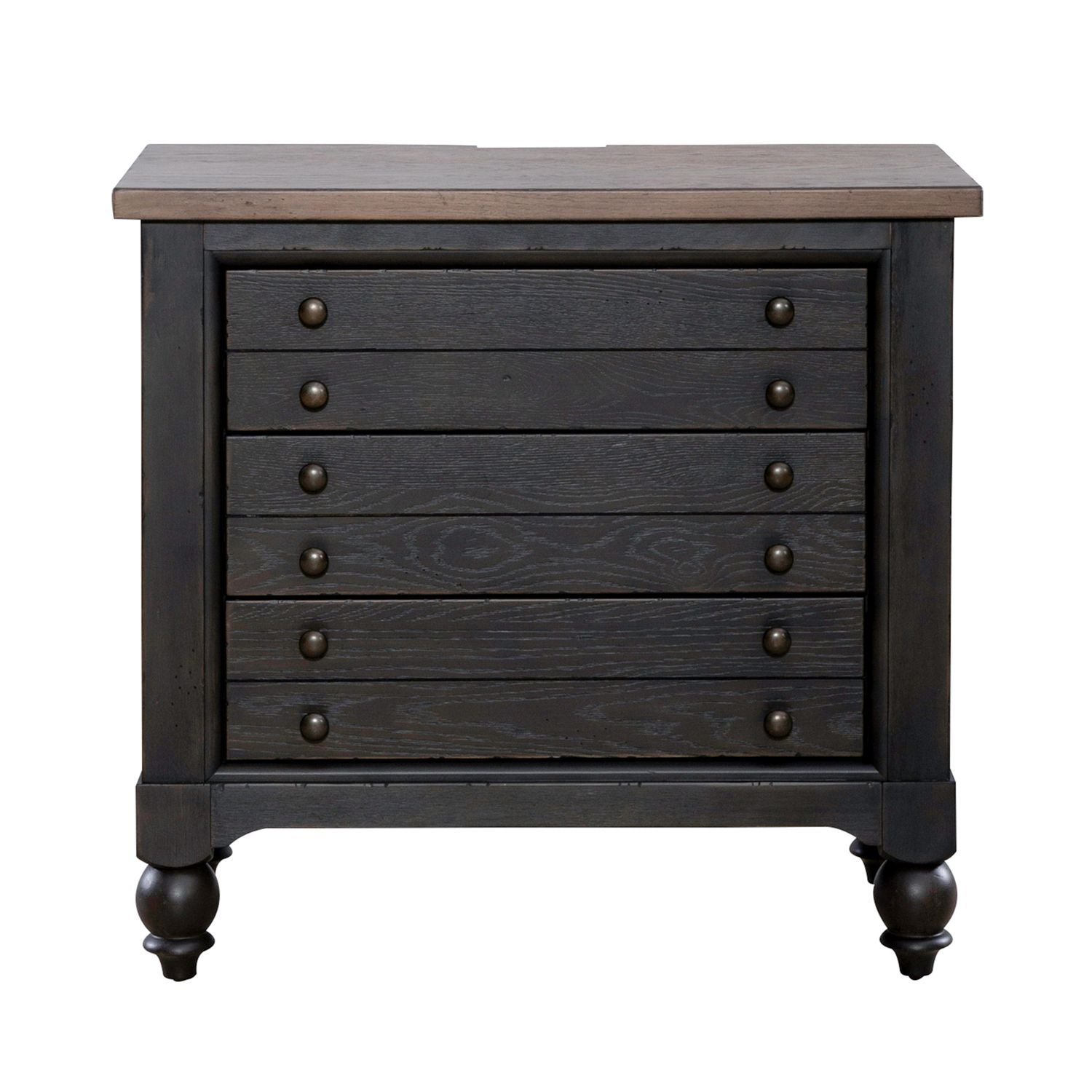 Americana Farmhouse - Bedside Chest With Charging Station - Hornell Furniture Outlet