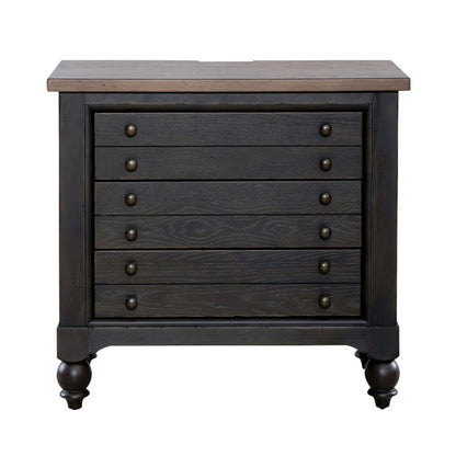 Americana Farmhouse - Bedside Chest With Charging Station - Hornell Furniture Outlet