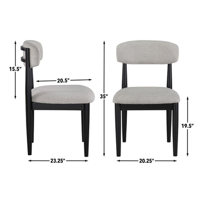 Magnolia - Upholstered Side Chair (Set of 2) - Black / Gray - Hornell Furniture Outlet