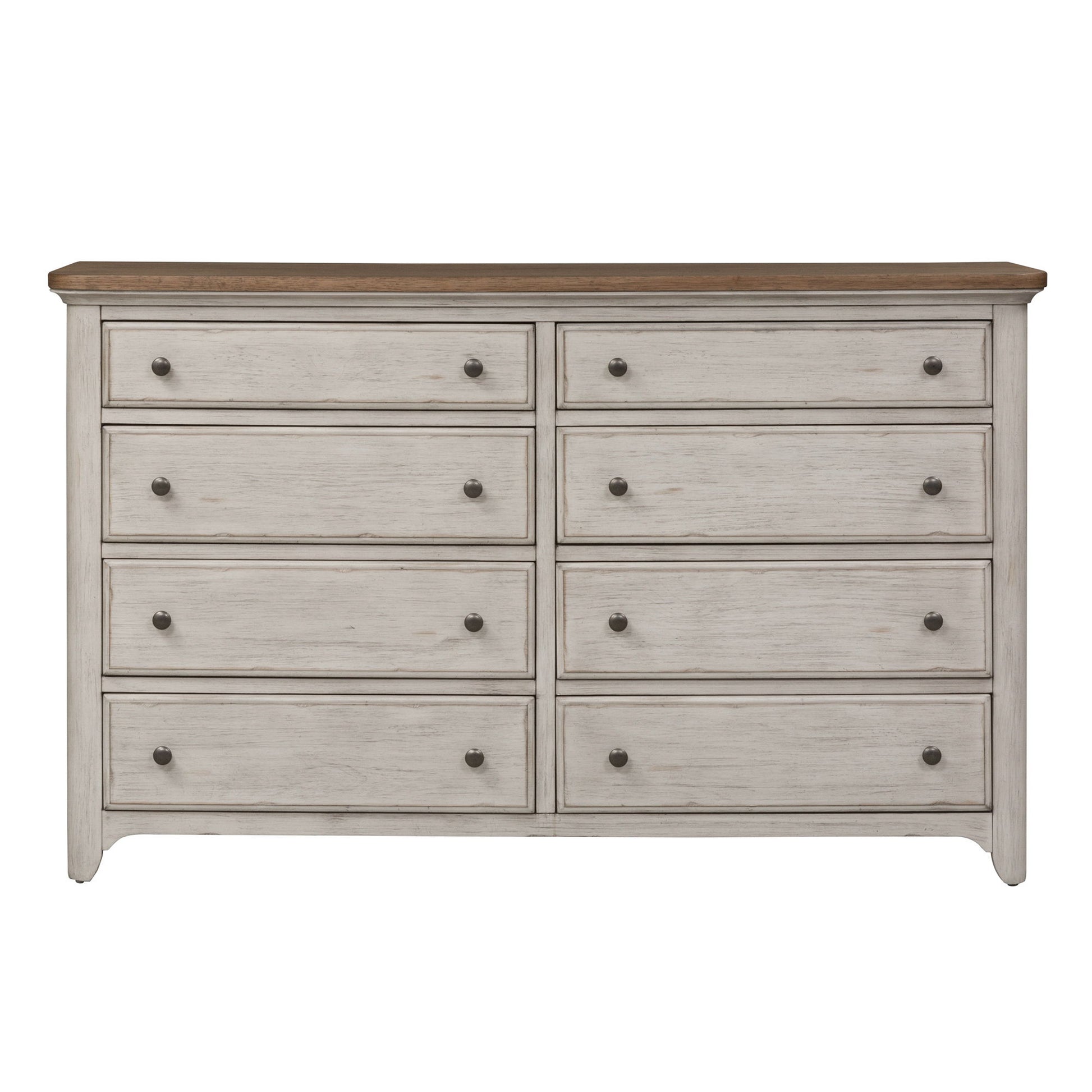 Farmhouse Reimagined - 8 Drawer Dresser - White - Hornell Furniture Outlet