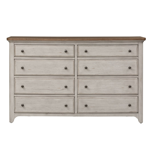 Farmhouse Reimagined - 8 Drawer Dresser - White - Hornell Furniture Outlet