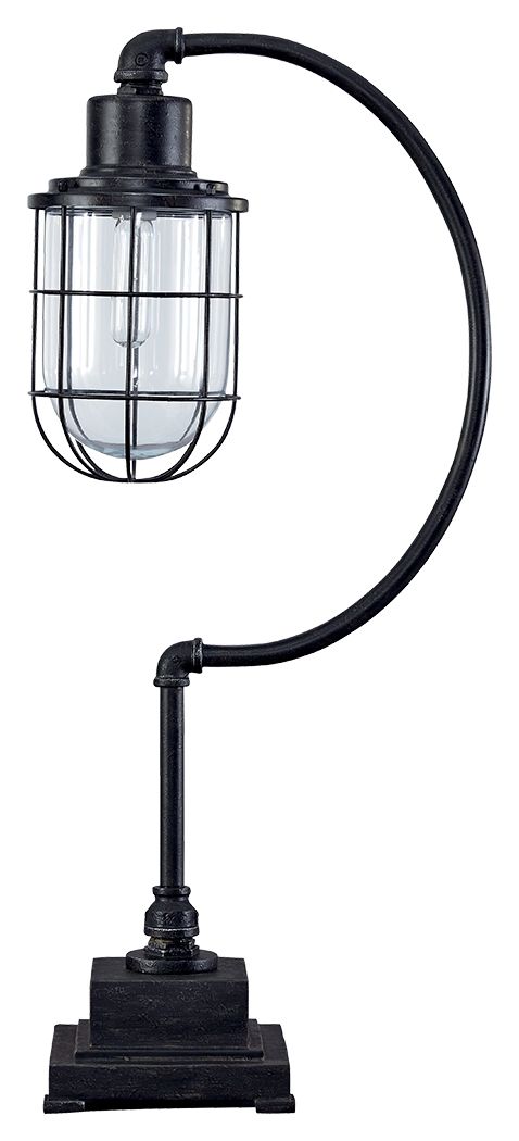 Jae - Antique Black - Metal Desk Lamp - Hornell Furniture Outlet