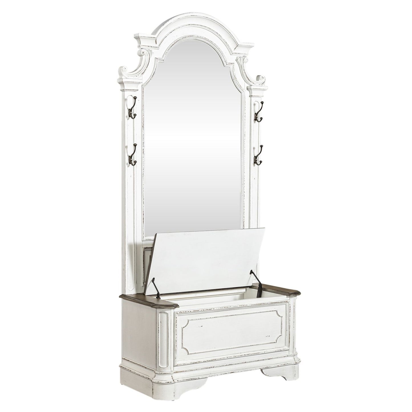 Magnolia Manor - 2 Piece Hall Tree - White - Hornell Furniture Outlet