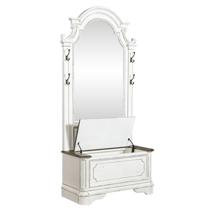 Magnolia Manor - 2 Piece Hall Tree - White - Hornell Furniture Outlet