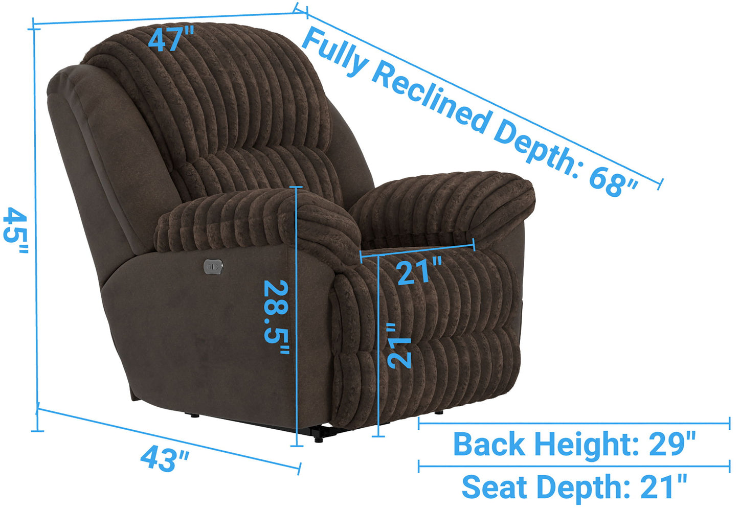 Shaggy - Power Lay Flat Recliner With Zero Gravity - Hornell Furniture Outlet