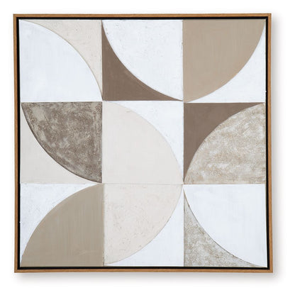 Harelman - Tan / Taupe / White - Wall Art - Hornell Furniture Outlet