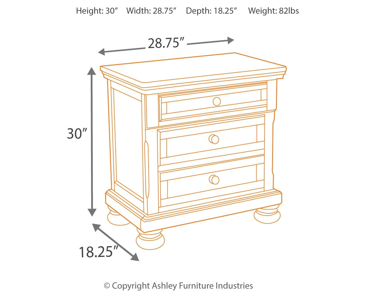 Porter - Dark Brown - Two Drawer Night Stand - Hornell Furniture Outlet