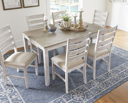 Skempton - White - Dining Room Table Set (Set of 7) - Hornell Furniture Outlet