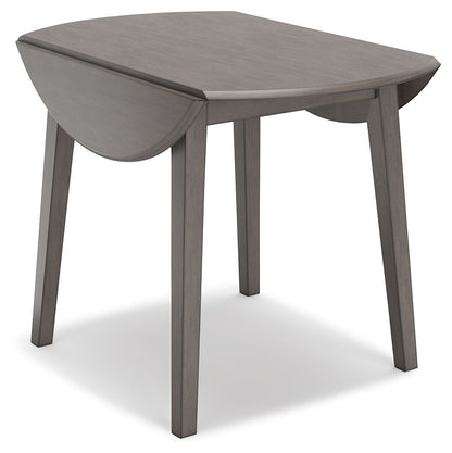 Shullden - 5 Pc. - Drop Leaf Table, 4 Side Chairs - Gray - Hornell Furniture Outlet