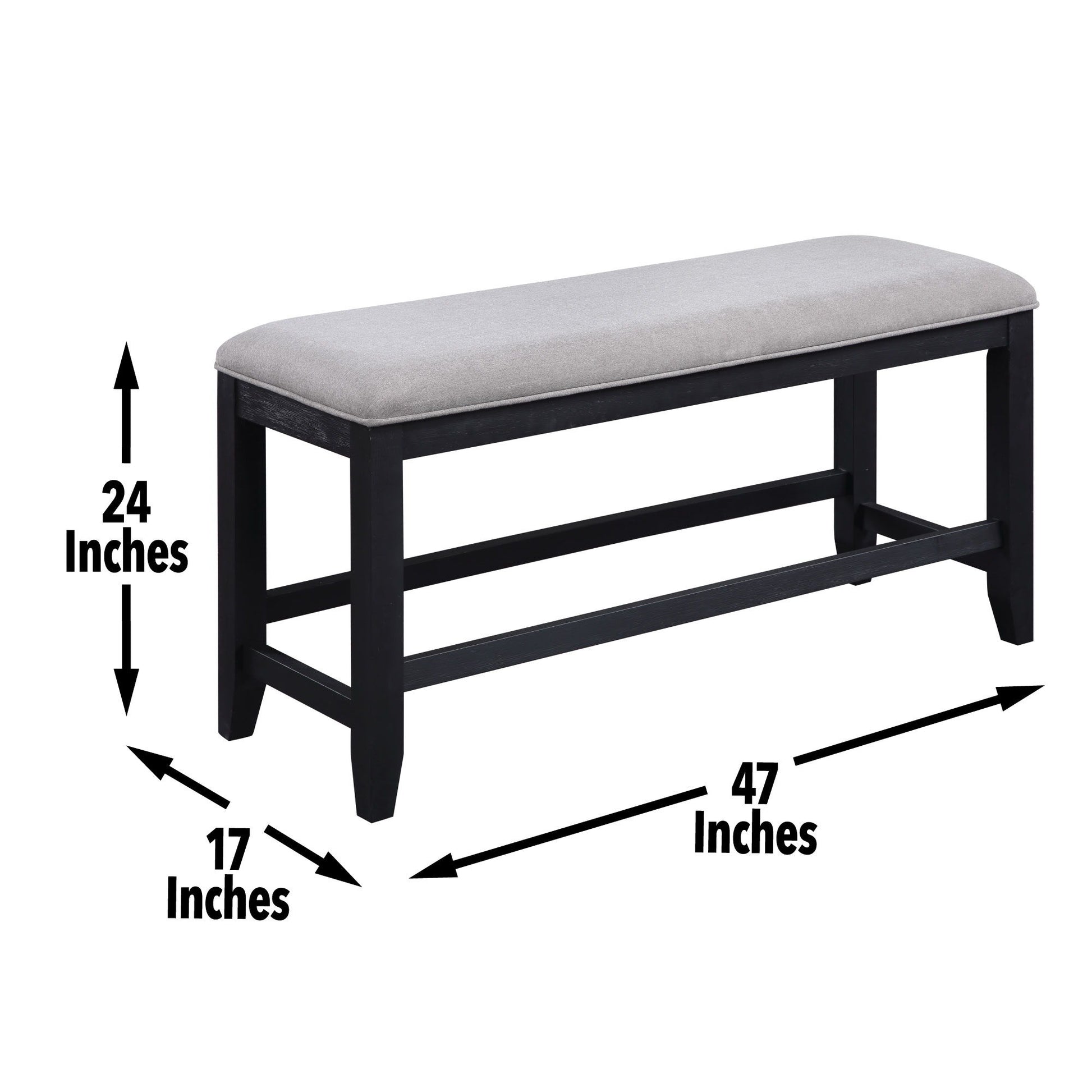 Yves - Counter Bench - Gray - Hornell Furniture Outlet