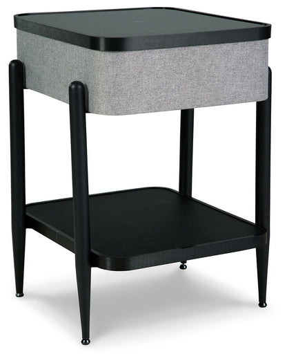 Jorvalee - Gray / Black - Accent Table with Speaker - Hornell Furniture Outlet