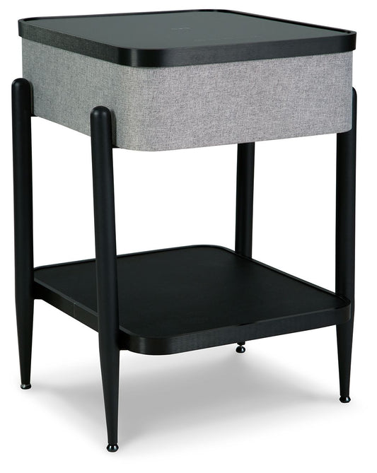 Jorvalee - Gray / Black - Accent Table with Speaker - Hornell Furniture Outlet