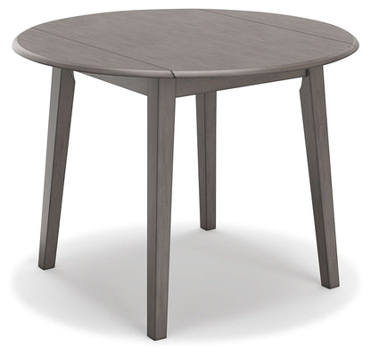 Shullden - Gray - Round Drm Drop Leaf Table - Hornell Furniture Outlet
