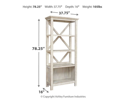 Carynhurst - Whitewash - Large Bookcase - Hornell Furniture Outlet