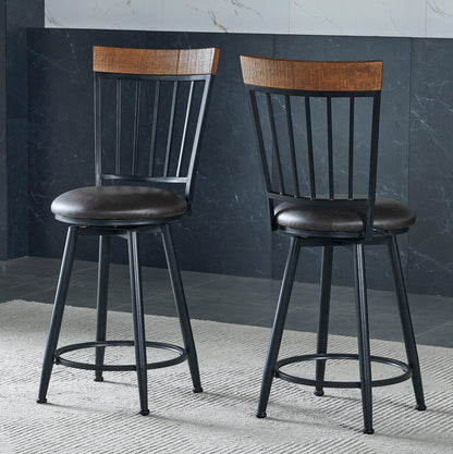 Tyler - Swivel Counter Chair (Set of 2) - Dark Gray - Hornell Furniture Outlet