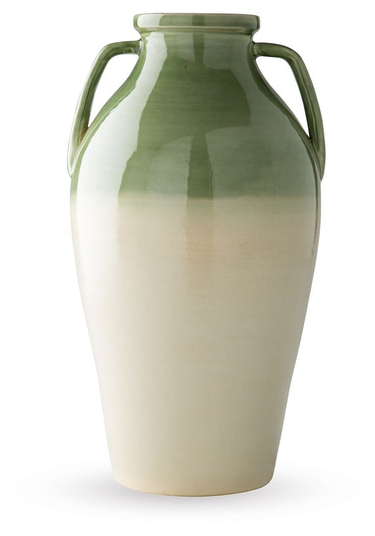 Andorbury - Vase - Green / Beige - Hornell Furniture Outlet