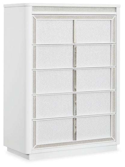 Chalanna - White - Five Drawer Chest - Hornell Furniture Outlet