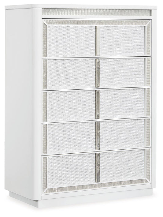 Chalanna - White - Five Drawer Chest - Hornell Furniture Outlet