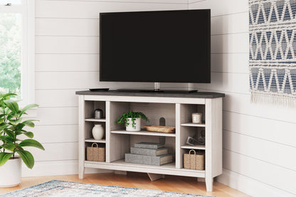 Dorrinson - Two - tone - Corner TV Stand/Fireplace OPT - Hornell Furniture Outlet