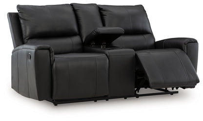 Glossmore - Black - Reclining Loveseat With Console - Hornell Furniture Outlet