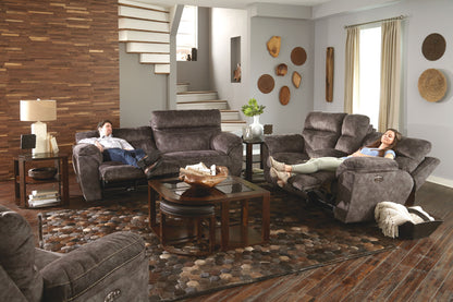 Sedona - Power Headrest Lay Flat Reclining Console Loveseat With Storage & Cupholders - Hornell Furniture Outlet