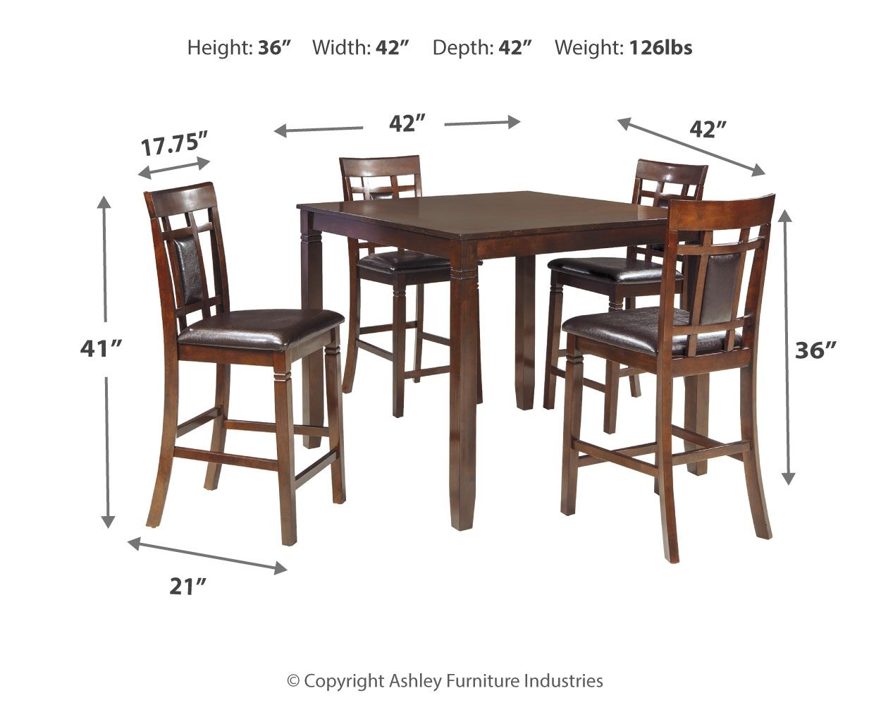 Bennox - Brown - DRM Counter Table Set (Set of 5) - Hornell Furniture Outlet