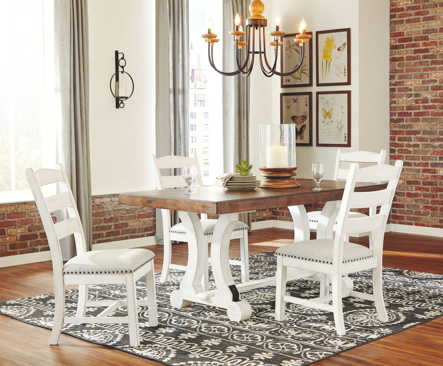 Valebeck - Beige / White - Dining UPH Side Chair (Set of 2) - Hornell Furniture Outlet